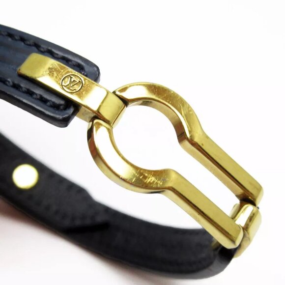 Auth LOUIS VUITTON Bracelet Navy Epi Leather - Picture 6 of 7